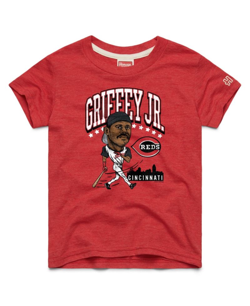 Big Boys and Girls Ken Griffey Jr. Red Cincinnati Reds Cooperstown Collection Player Graphic Tri-Blend T-Shirt