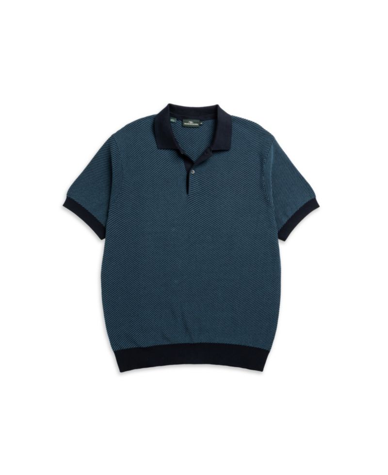 Rodd Gunn Men's Benford Bay Cotton Textured Knit Polo Shirt