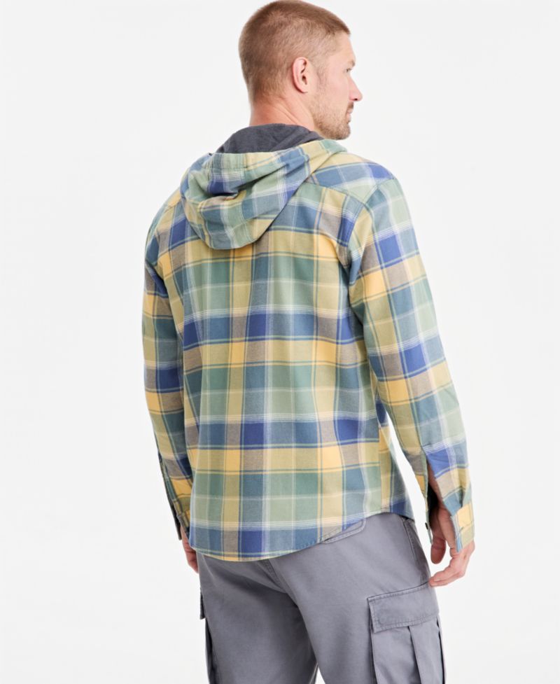 Men's Manny Hooded Classic-Fit Flannel Shirt