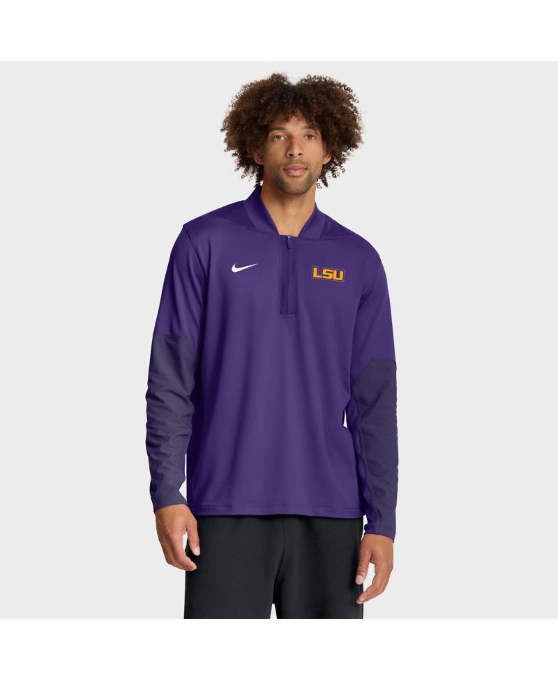 Men's Purple LSU Tigers One Goal Performance Half-Zip Pullover Sweatshirt