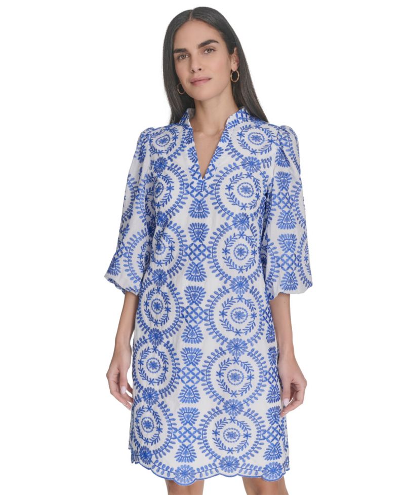 Women's Printed Collared Short Dress