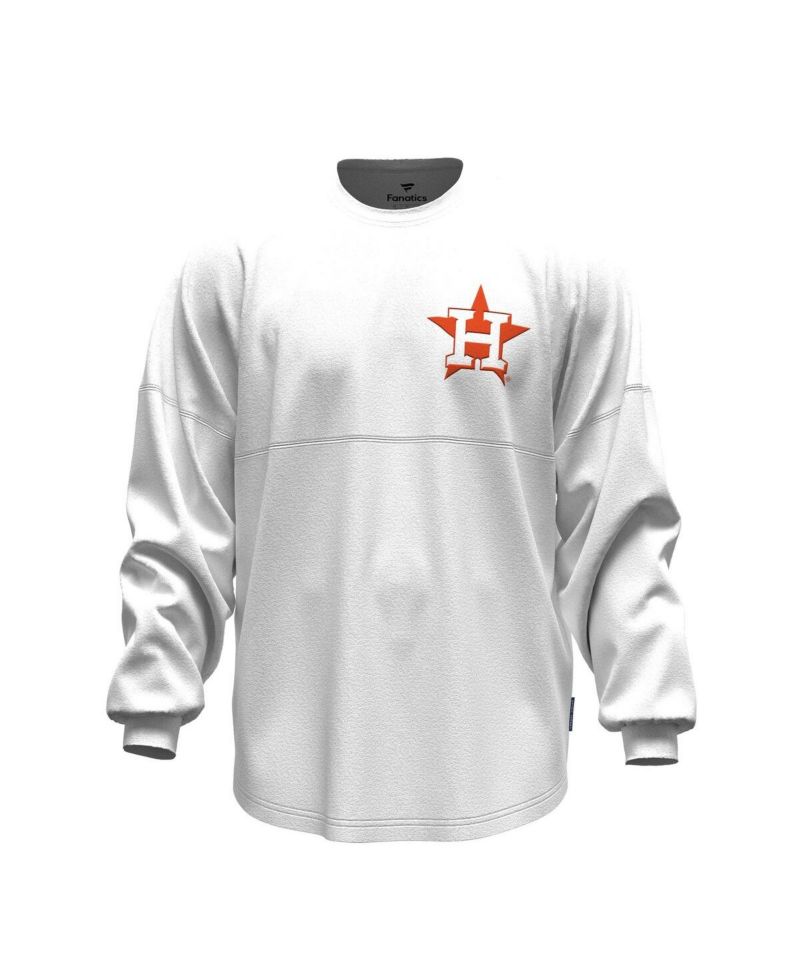 Women's White Houston Astros Baseball Stitch Spirit Jersey Long Sleeve T-Shirt