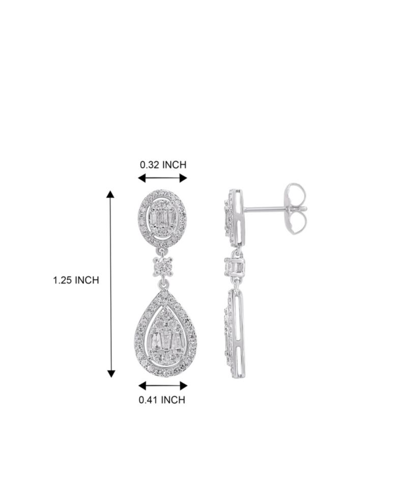 Diamond Drop Earrings (1-1/2 ct. t.w.) in 14k White Gold