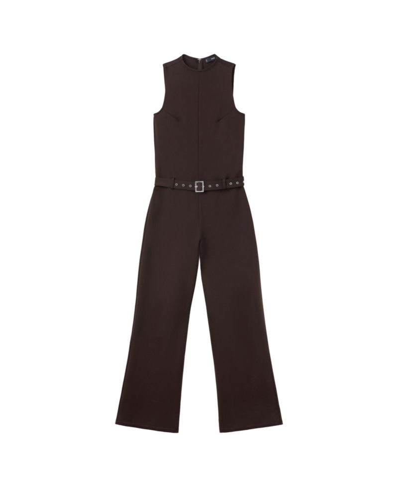 Women's Crew Neck Sleeveless Wide-Leg Jumpsuit