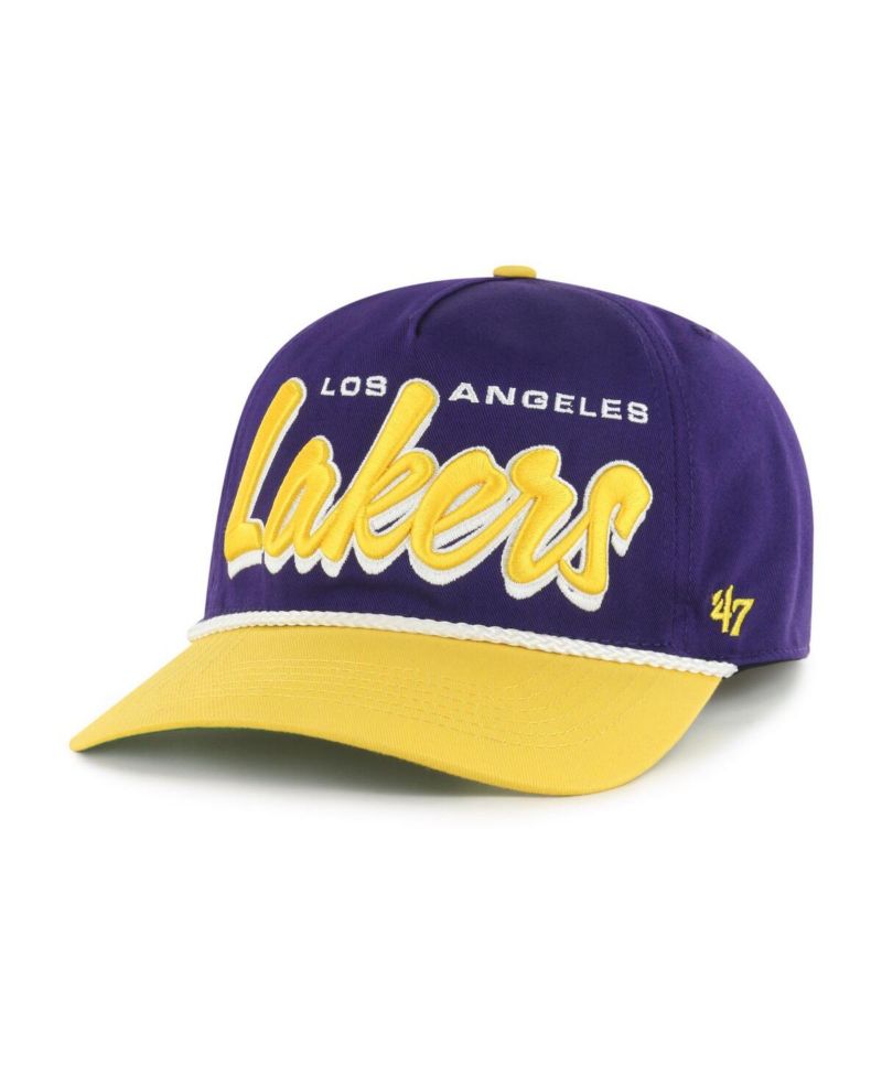Men's Purple/Gold Los Angeles Lakers Drop Shadow Rope Hitch Adjustable Hat