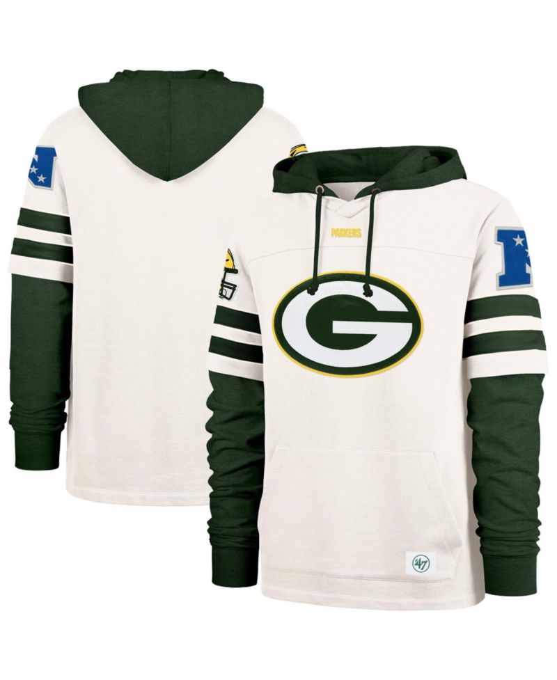 Men's Cream Green Bay Packers Split Zone Cornerback Duo Lacer Hoodie