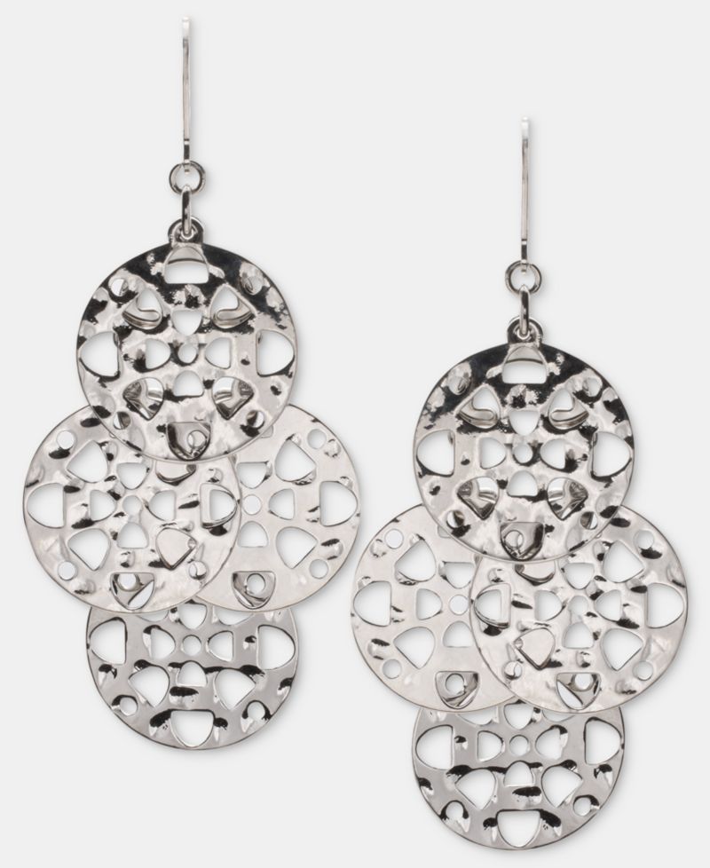 Gold-Tone Circle Drop Earrings