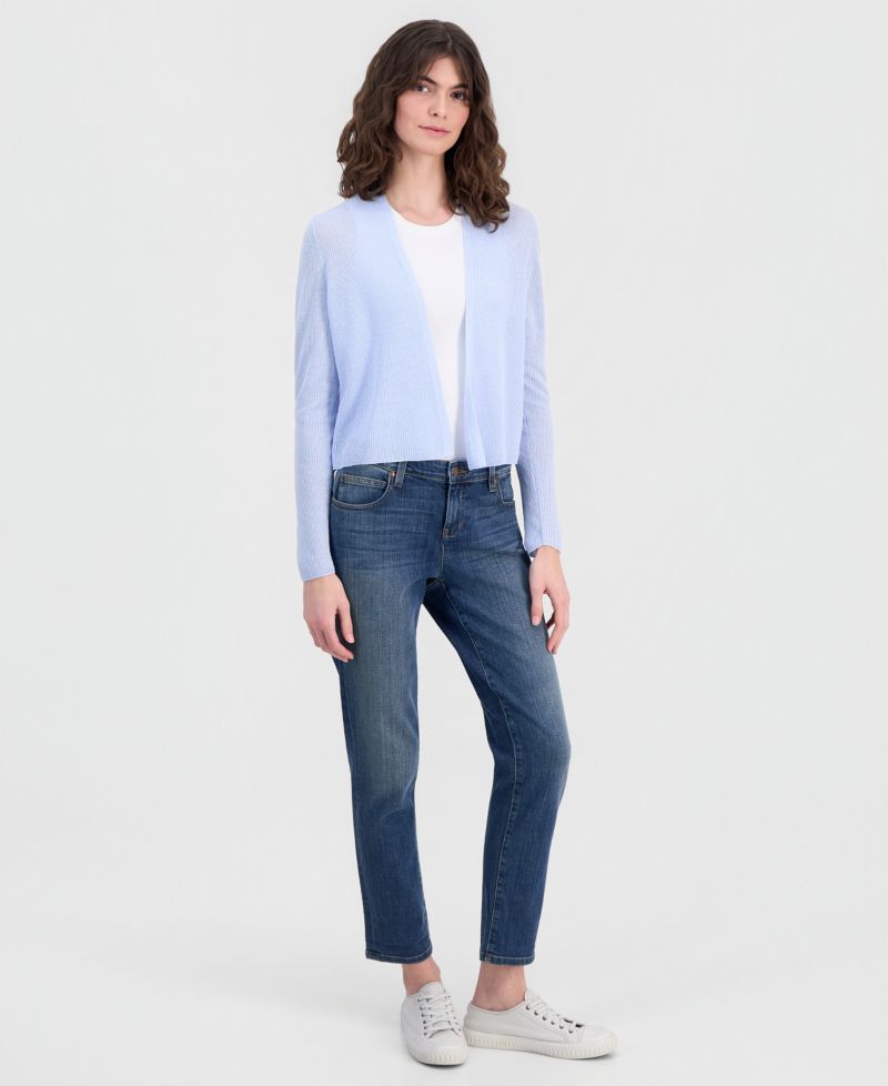 Women's Linen Cotton Open-Front Cardigan