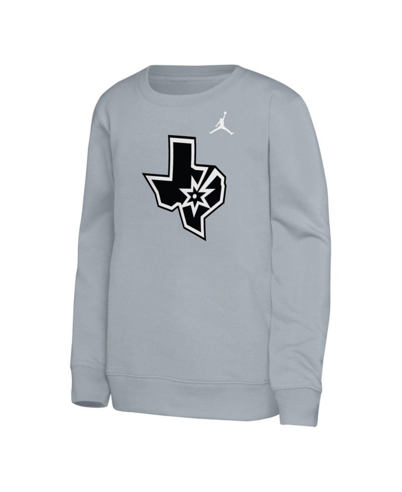 Big Boys and Girls Jordan Silver San Antonio Spurs Courtside Statement Edition Sweatshirt