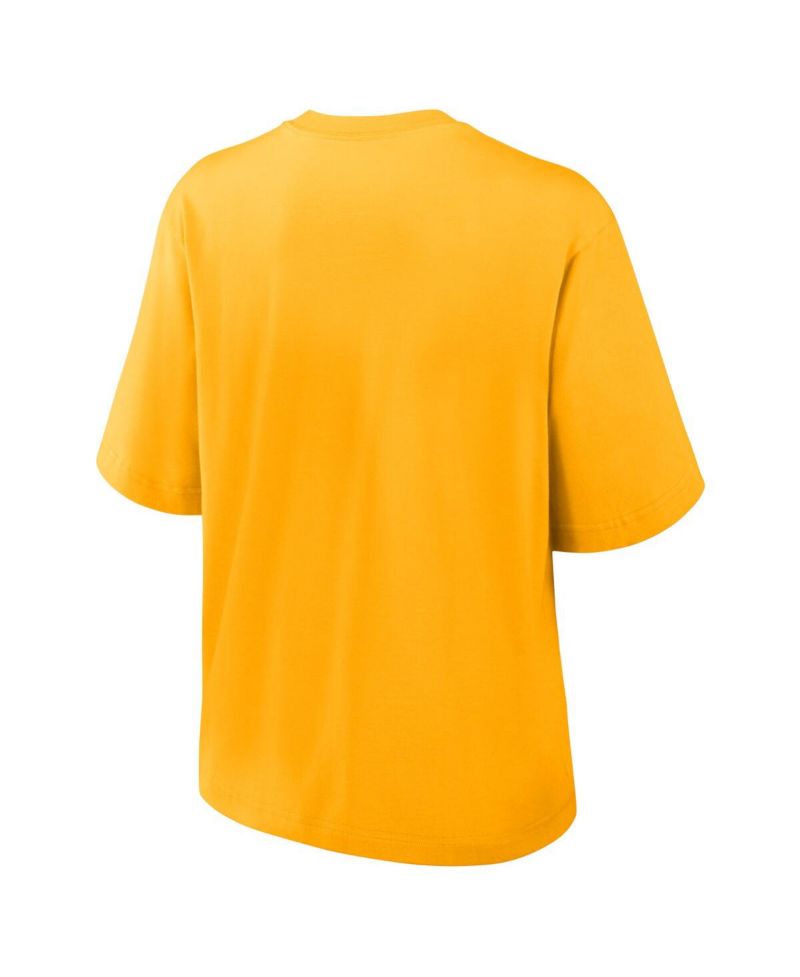 Women's Gold West Virginia Mountaineers Boxy Legacy Established T-Shirt