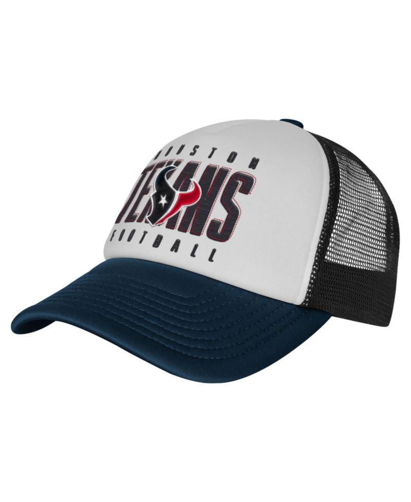 Big Boys and Girls White/Navy Houston Texans Essentials Trucker Adjustable Hat