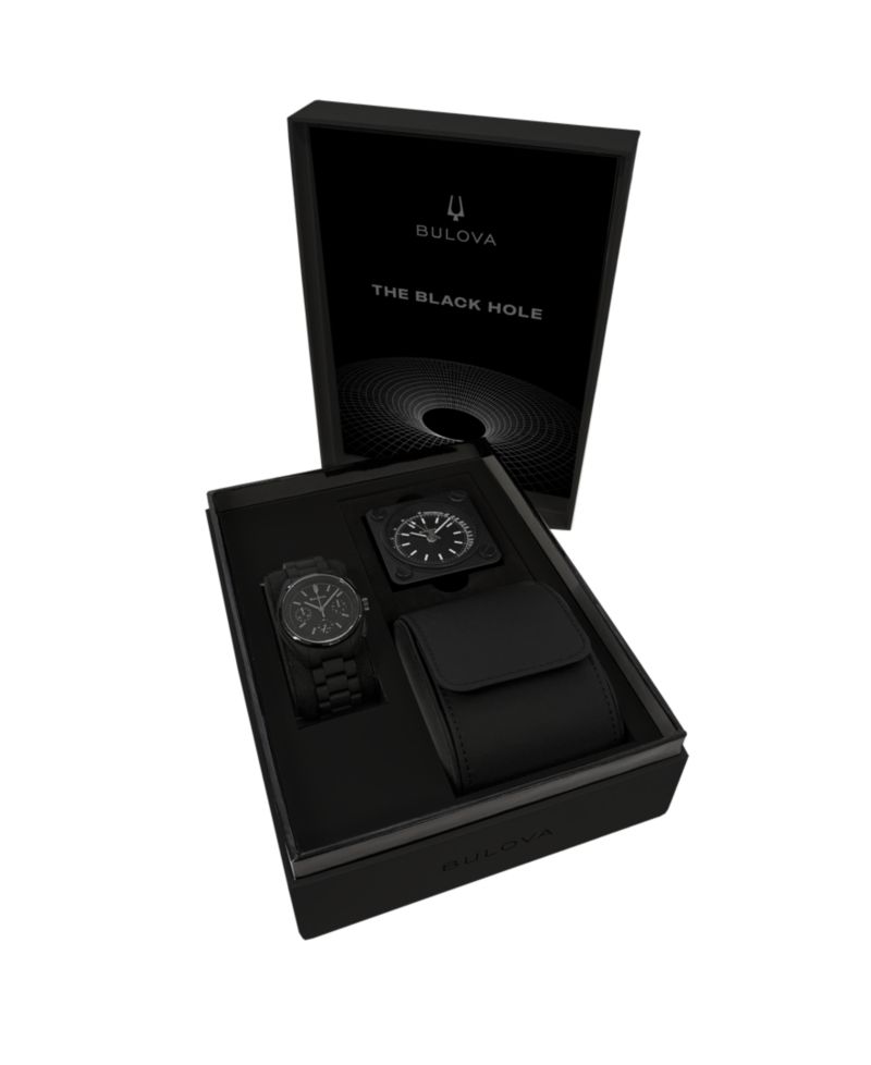 Men's Limited Edition Lunar Pilot "Black Hole" Black Stainless Steel Bracelet Watch 41.2mm