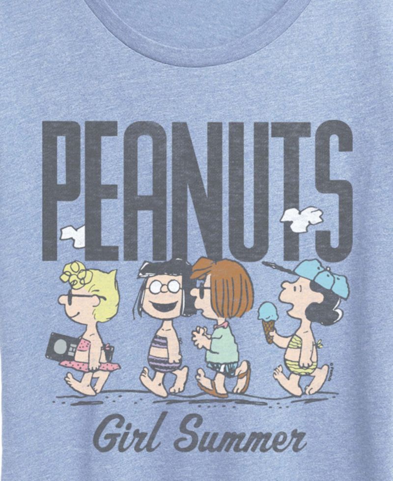 Plus Size Peanuts Girl Summer Sally Marcie Lucy Pattie Short-Sleeve Graphic T-Shirt