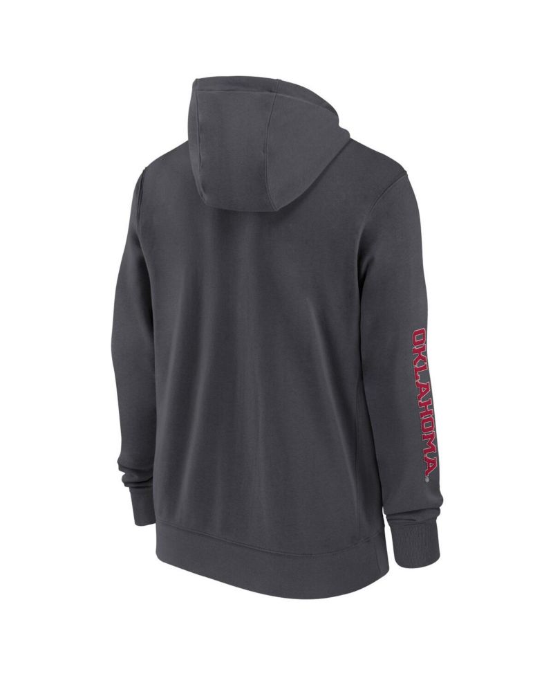 Men's Anthracite Oklahoma Sooners 2024 Sideline Full-Zip Hoodie