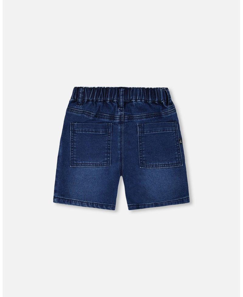 Baby Boy French Terry Navy Blue Denim Shorts
