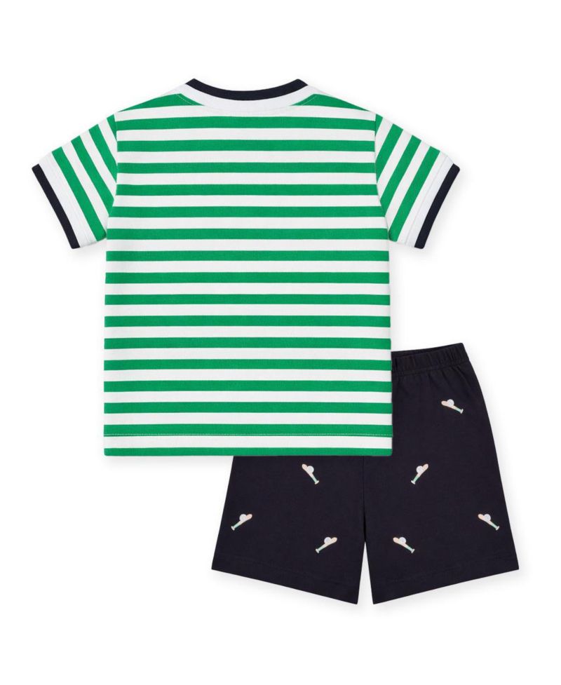 Little Boys Knit Short Set With Baseball Field