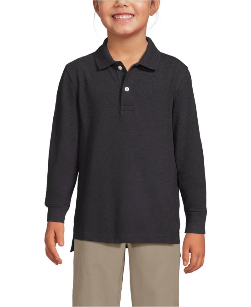 Kids Long Sleeve Mesh Polo Shirt