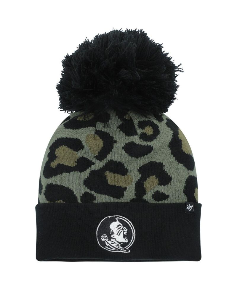 Women's Hunter Green Florida State Seminoles Bagheera Cuffed Knit Hat with Pom