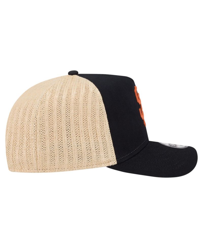 Men's Black/Natural San Francisco Giants Grained 9FIFTY A-Frame Trucker Adjustable Hat