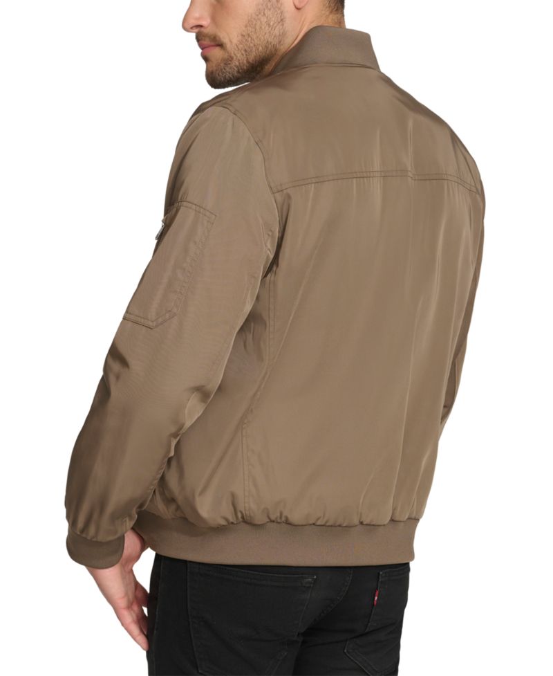 Men's Solid-Color Zipper Flight Jacket