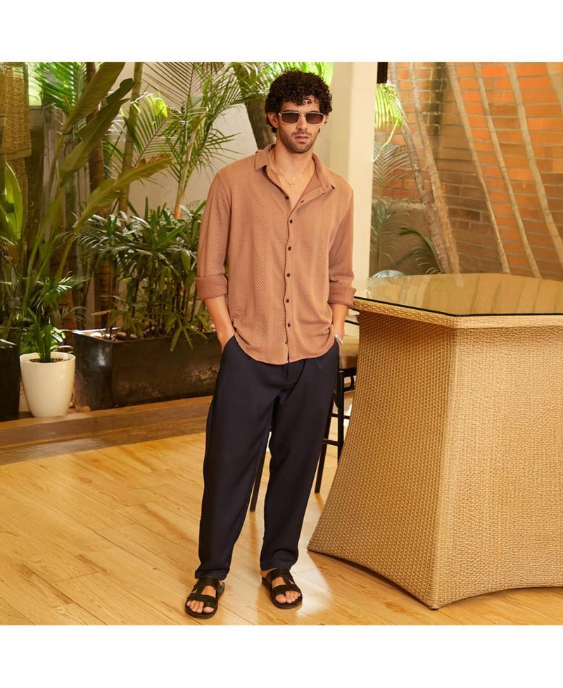 Men's Tan Brown Scale-Tactile Shirt