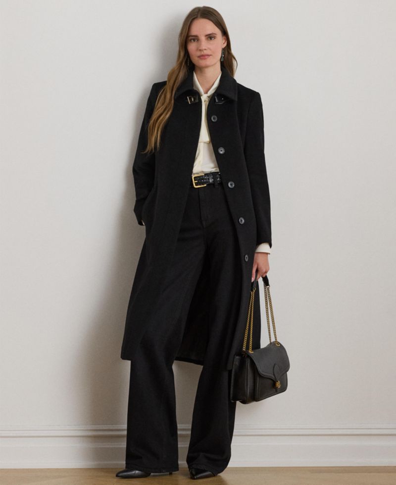 Women's Belted Single-Breasted Wool-Blend Coat