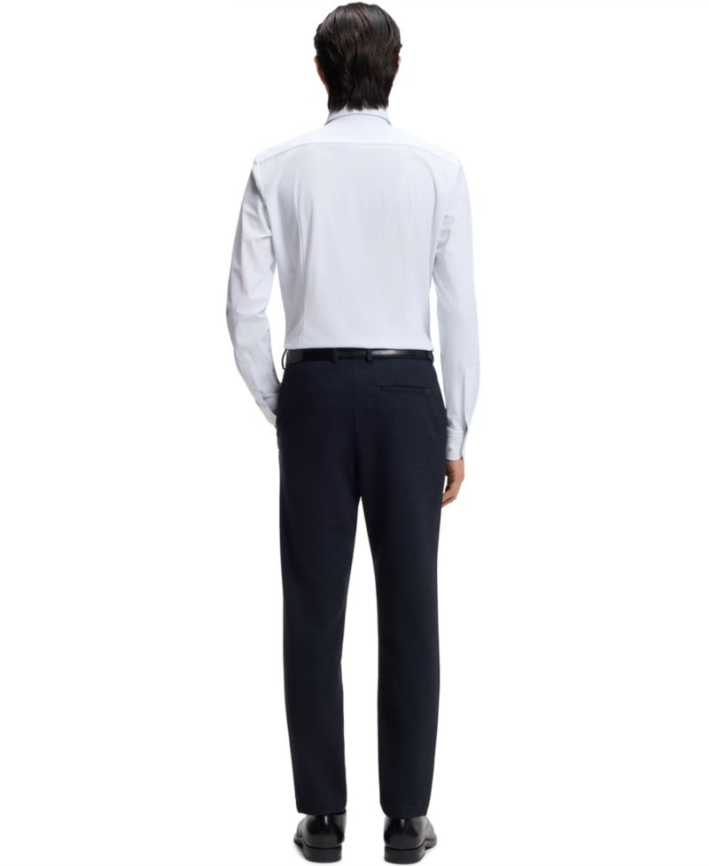 Men's Printed Performance-Stretch Slim-Fit Dress Shirt