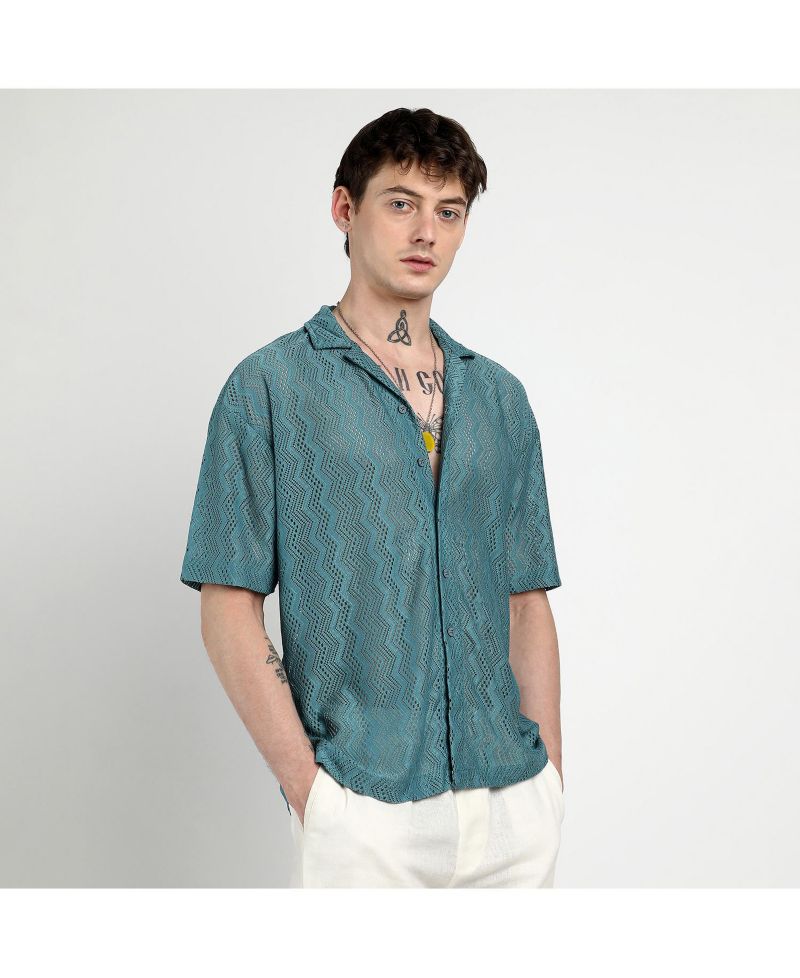 Men's Splash Check Oversized Shirt