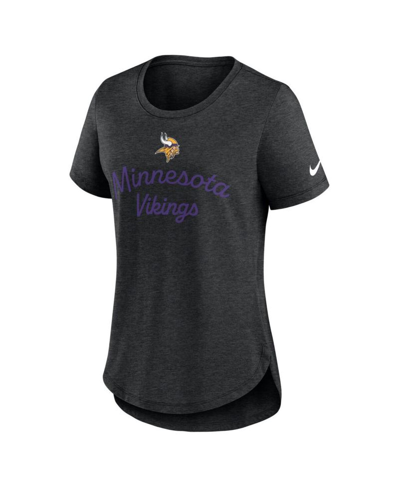 Women's Black Minnesota Vikings Script Tri-Blend T-Shirt