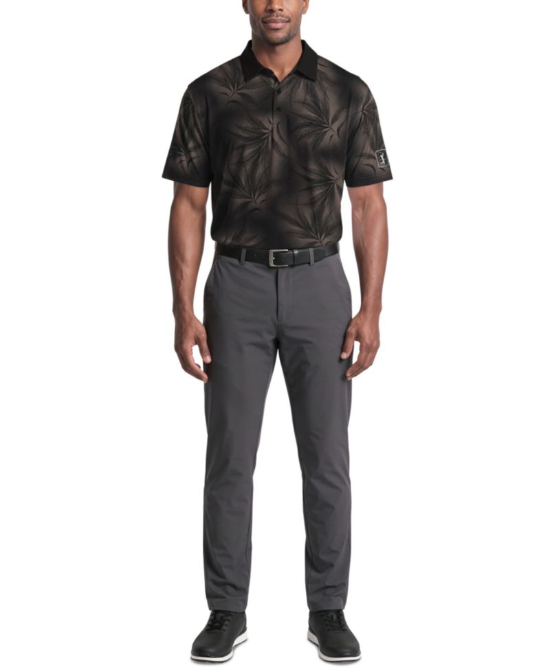 Men's Foliage Print Golf Regular-Fit Polo Shirt