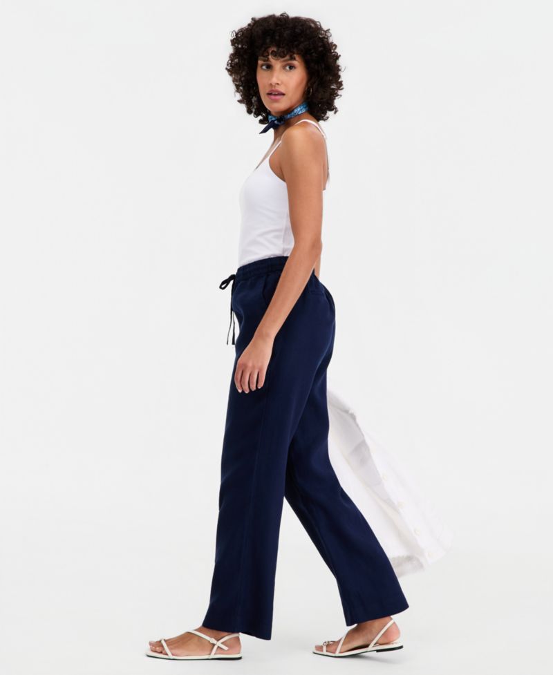 Women's 100% Linen Drawstring Pants