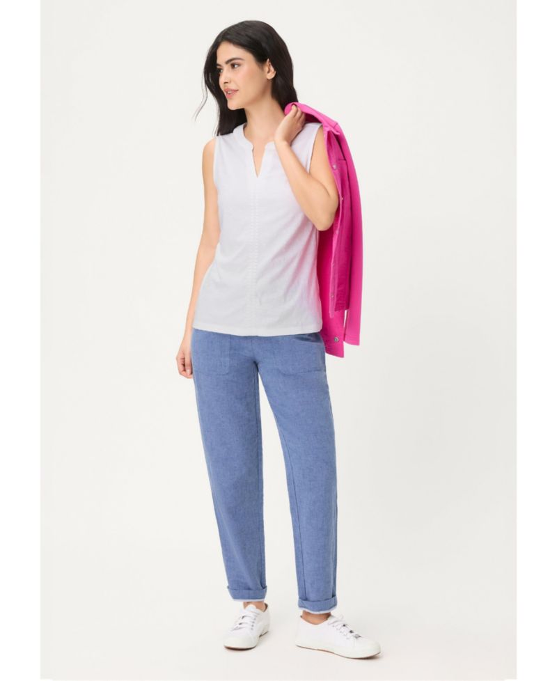 Women's Embroidered Sleeveless Shell
