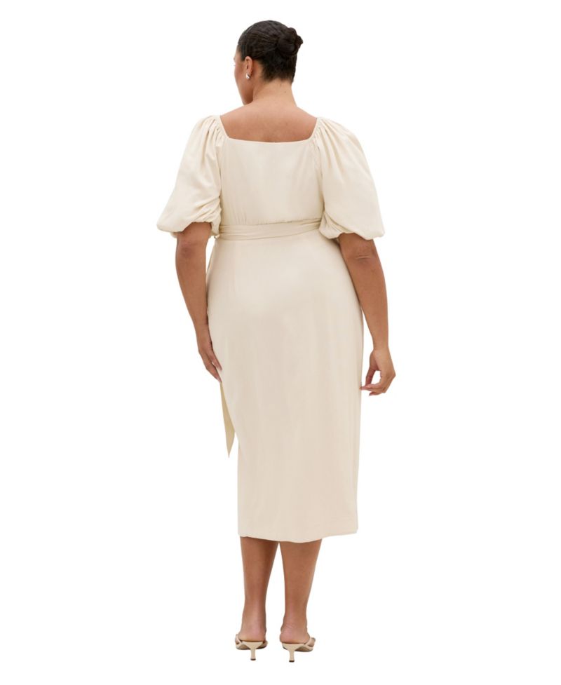 Plus Size Claudine V-Neck Wrap Midi Dress