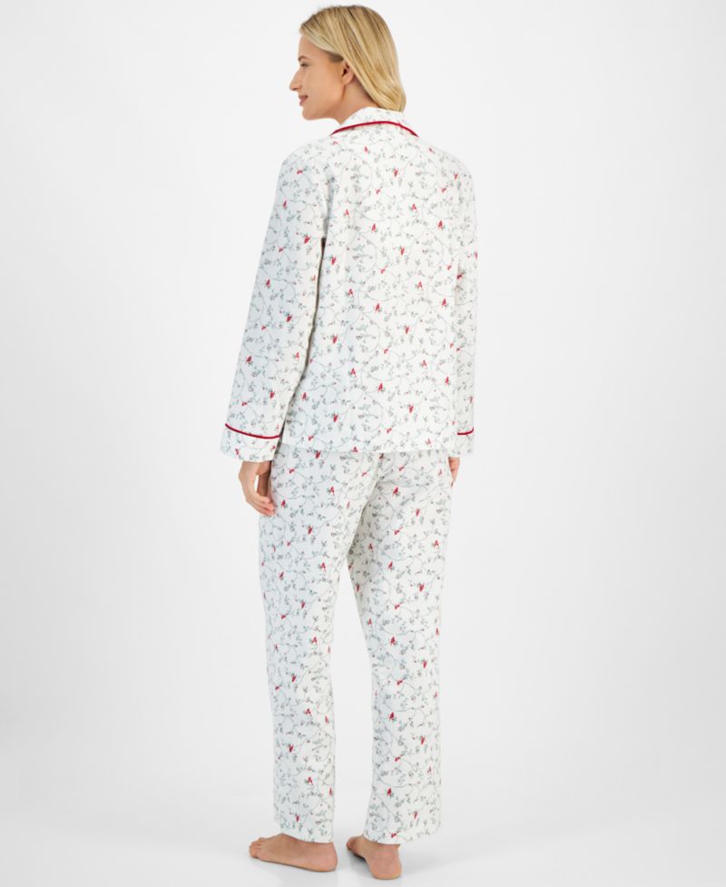 Petite Women's Long-Sleeve Cotton Flannel Packaged Pajama Set