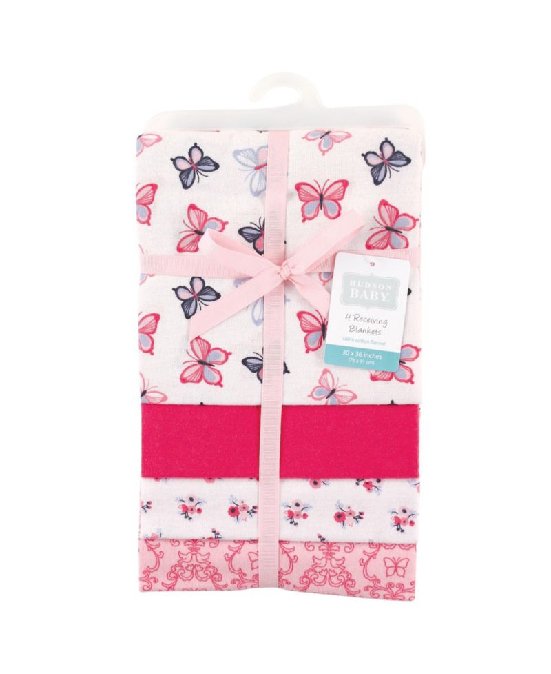 Cotton Flannel Burp Cloths and Receiving Blankets, 8-Piece