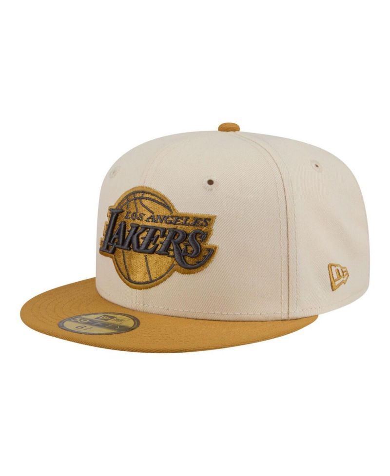 Men's Cream/Tan Los Angeles Lakers Two-Tone Color Pack 59FIFTY Fitted Hat