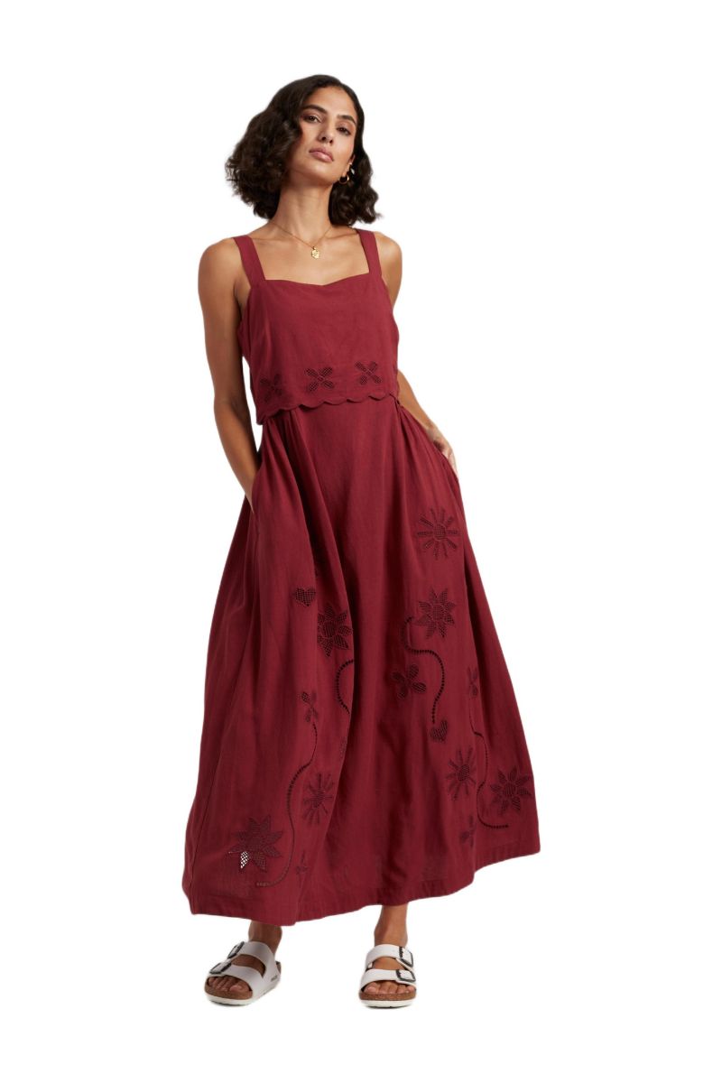 Women's Chinti and Parker Sienna Linen-Blend Broderie Summer Dress