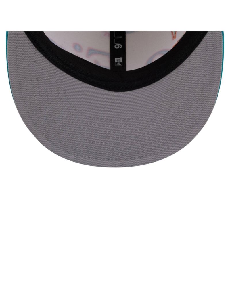 Men's Cream Miami Dolphins Oversized Slogan 9FIFTY Snapback Hat