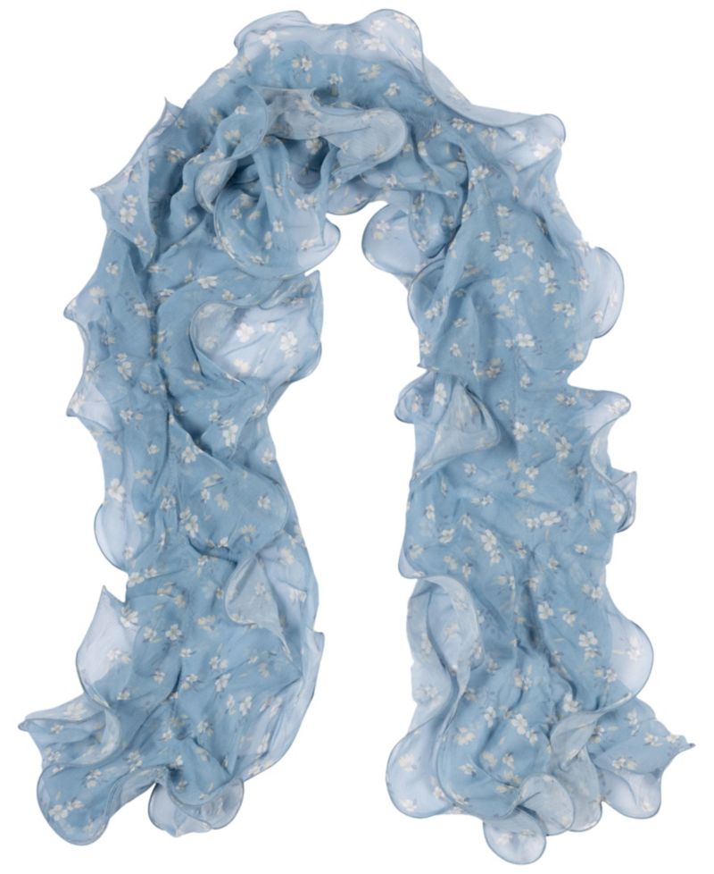 Floral Double Ruffle Scarf