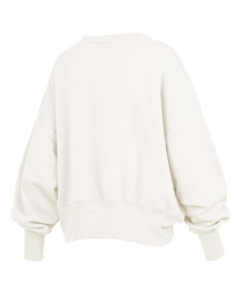 Women's Cream LSU Tigers Chelsea Oversized Pullover Sweatshirt