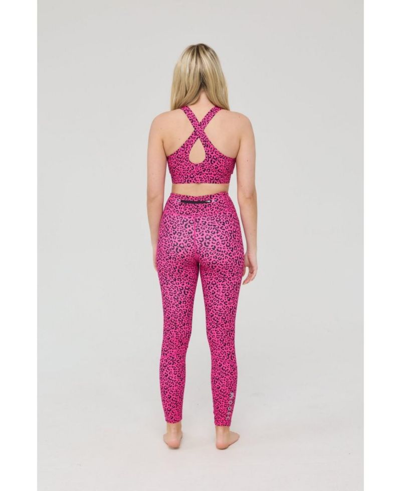 Women's Infinite High Waisted Leggings - Pink Leopard