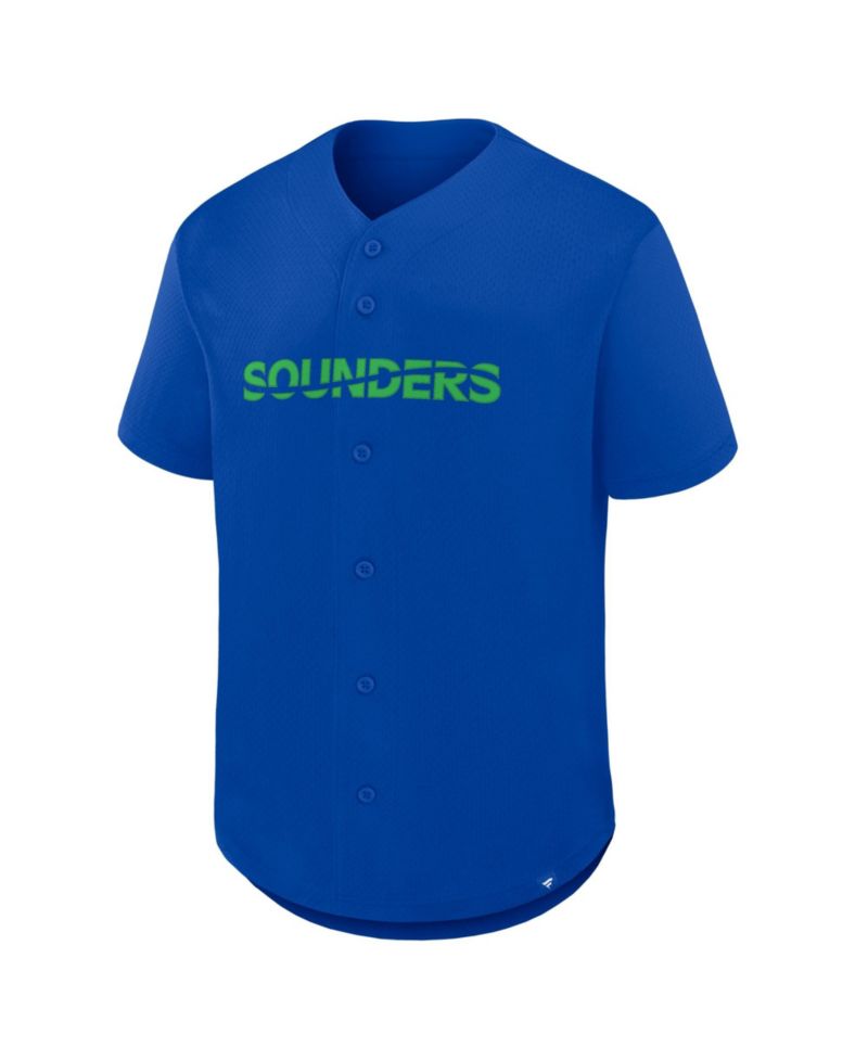 Men's Blue Seattle Sounders FC Maximum Intensity Button-Up Jersey