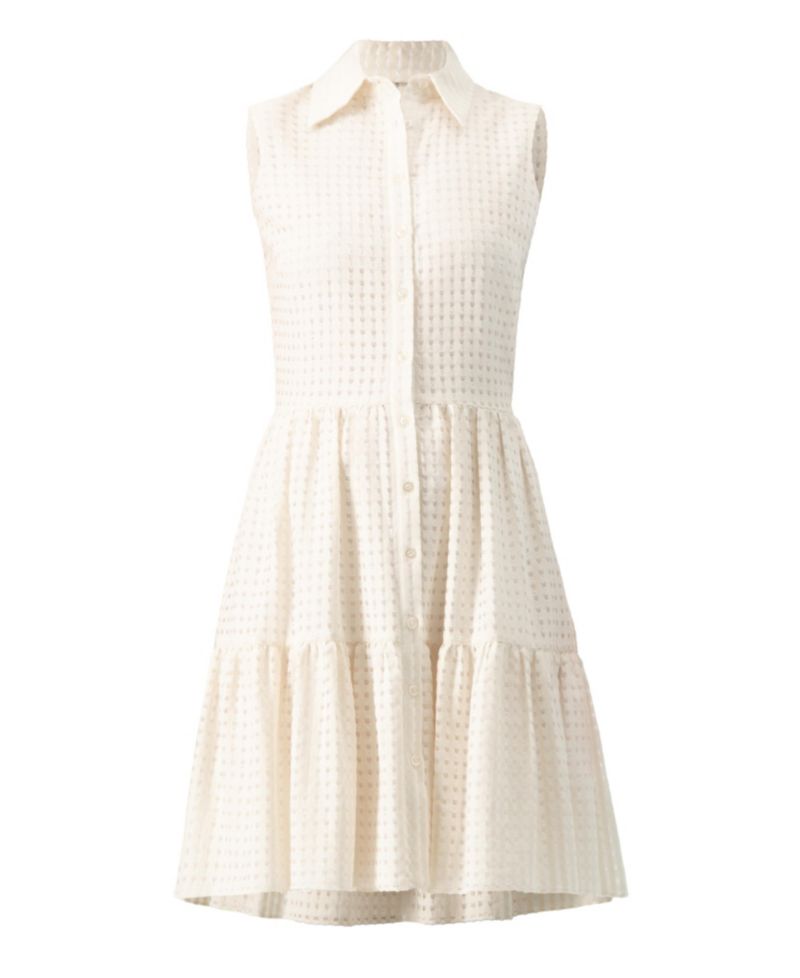 Women's Button-Up Sleeveless A-Line Knit Dress