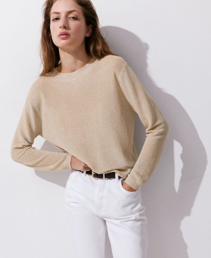 Women's Lurex Knitted Lightweight Sweater