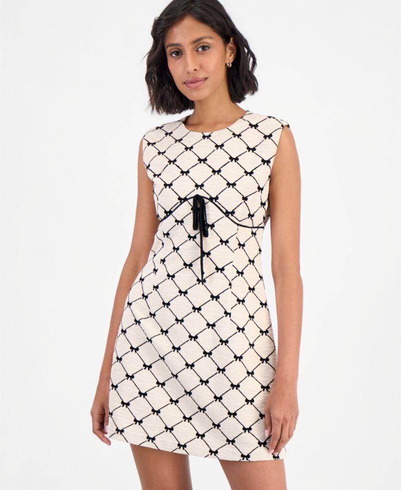 Women's Margie Bow Geometric-Print Mini Shift Dress