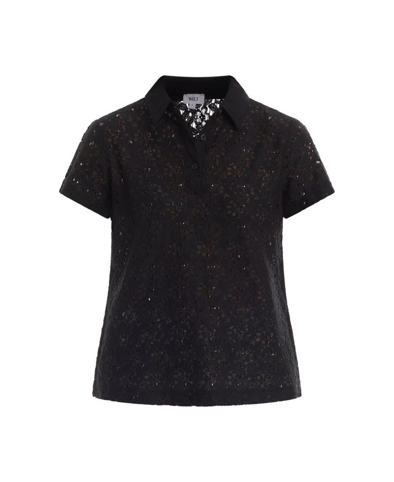 Women's Short Sleeve Lace Polo Tee Women's WILT Short Sleeve Polo Tee