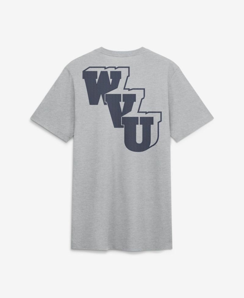 Men's Heather Gray West Virginia Mountaineers Arch Wordmark Legacy Tri-Blend T-Shirt