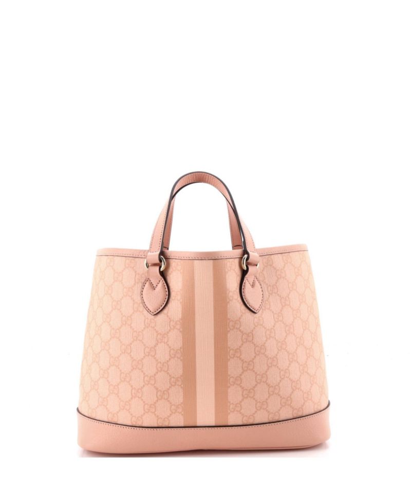 Small Ophidia Top Handle Tote Coated Canvas with Leather