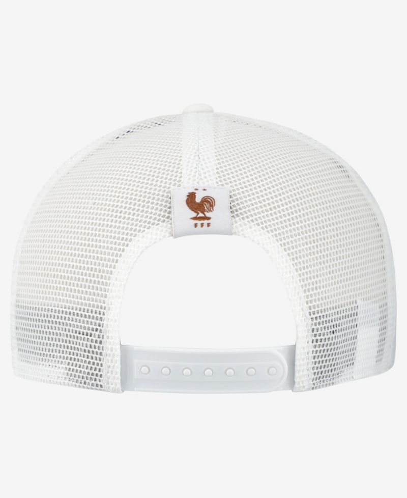 Men's White France National Team Rise Rope Trucker A-Frame Adjustable Hat