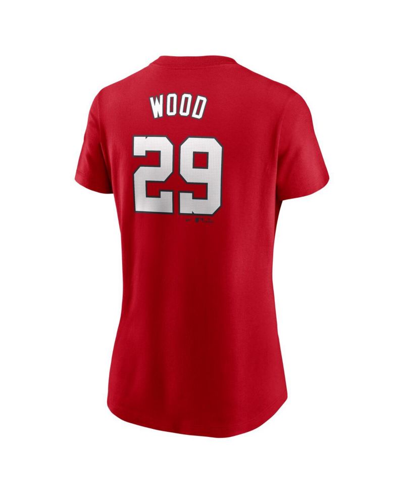 Women's James Wood Red Washington Nationals Fuse Name & Number T-Shirt